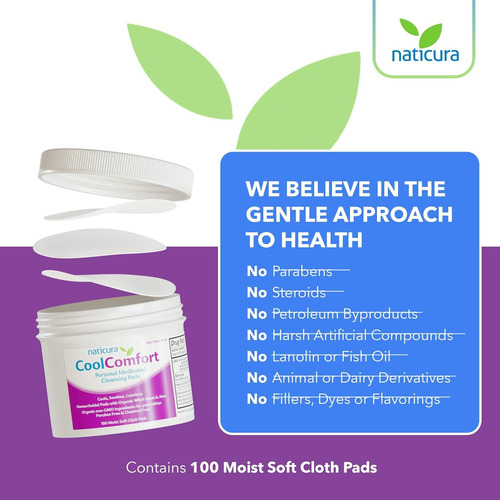 Pads Orgánicos Para Hemorroides Limpieza Suave 100 Unidades