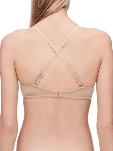 Brassier Microfibra Strapless Push Up Beige Calvin Klein