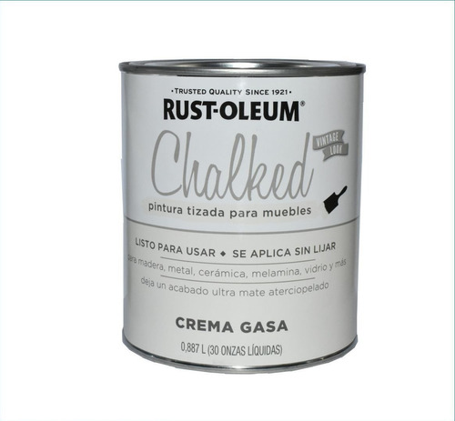 Pintura Chalk Paint Rust Oleum 09l Crema Gasa