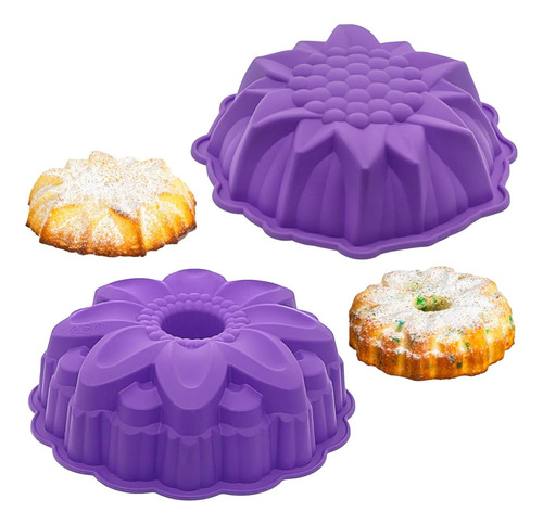 Bakerpan Juego De 2 Moldes Para Pasteles De Silicona Para Ho