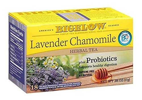 Té Bigelow De Lavanda Y Manzanilla Con Probióticos 27 Gr