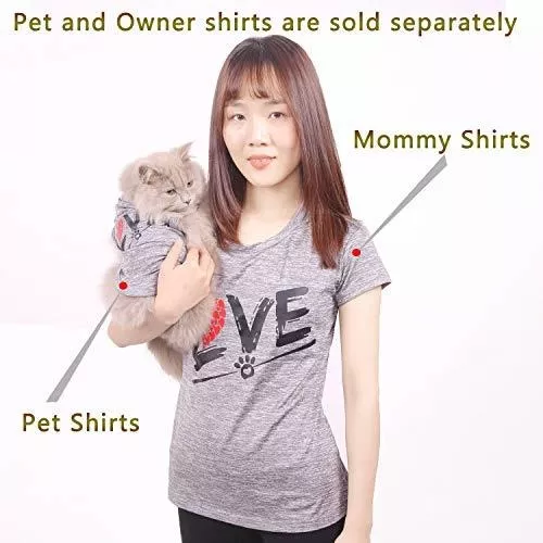 CAISANG Dog Shirts Love Puppy Shirt Mommy Dad/Pets Clothes, Sleeveless Vest T-Shirt Doggy Clothing Crewneck Womens Sweatshirt, Apparel for Dogs Cats