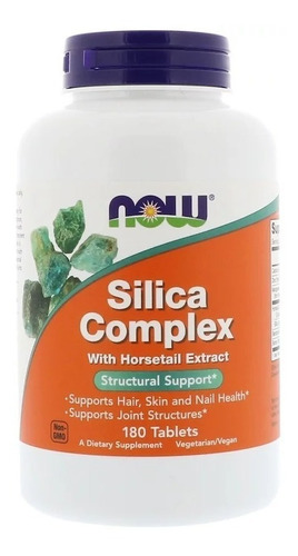 Complejo de sílice vegano importado de 180 cucharadas de Now Foods