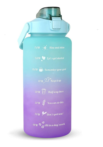Botella De Agua De Medio Galón Con Marcador De Tiempo Y Paji