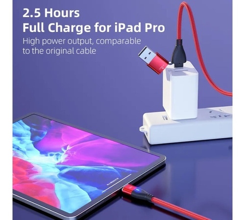 Imagen 2 de 6 de Cable Cargador Superapida Para iPhone Micro 6 En 1 Magnetico