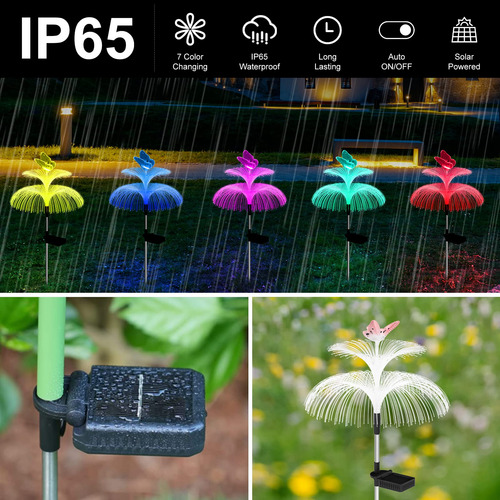 Luces Solares De Jardin Impermeables De 7 Colores 7 Color Gradients