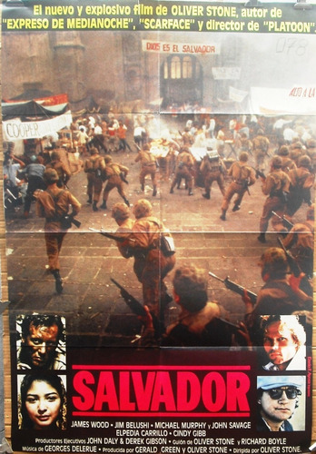 Afiche Original De La Película Salvador Direct. Oliver Stone