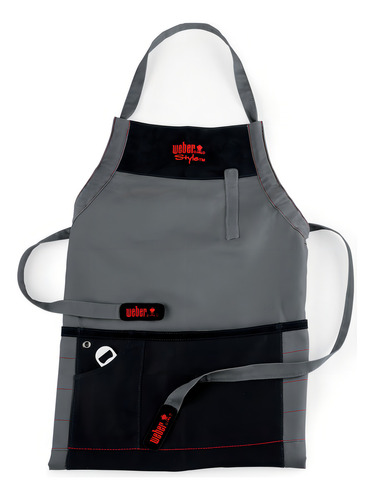 Weber Style Delantal Para Barbacoa Color Gris Y Negro|negro