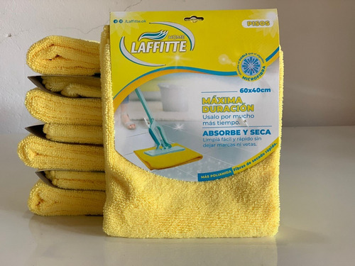 Imagen 9 de 10 de Microfibra Trapo Limpia Pisos 60x40 Laffite Maxima Duracion