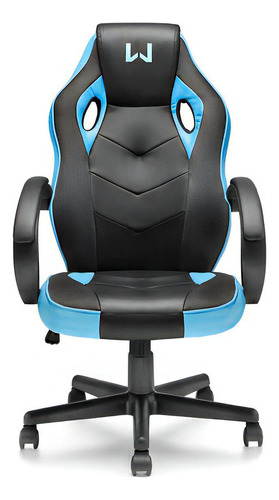 Cadeira Gamer Reclinável Giratória Warrior Ga161 Azul Material do estofamento Couro PU e tecido mesh