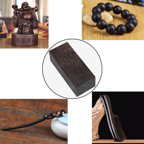 . 1 X Material Artesanal De Madera De Bloque De Ébano