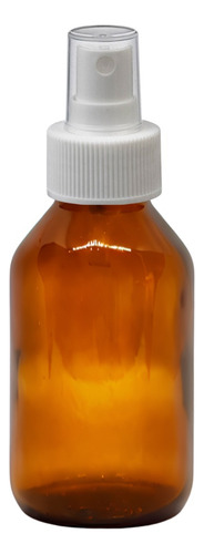 10 Botellas Jarabe Vidrio Ambar 125ml Spray Blanco