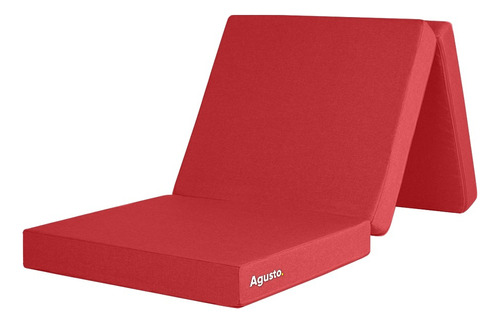 Colchon Indivitual Plegable Agusto® Cama Colchoneta Color Rojo