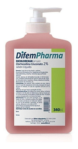 Dichlorexan Clorhexidina 340 Ml - Jabón Antiséptico 2%