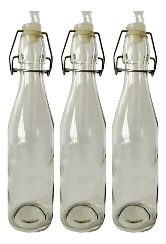 Botella De Vidrio Con Tapa Hermética 1100 Ml