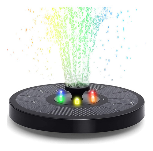 Bomba De Agua Solar De 3w, Luces Led De 7 Colores, Fuente De
