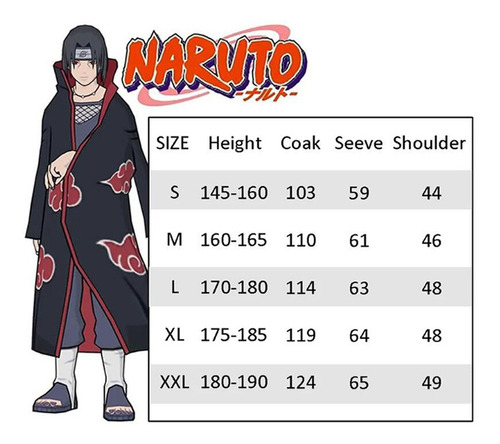 Kit De Ropa De Accesorios De Bata Naruto Akatsuki Sasuke De 
