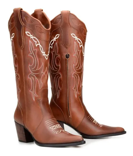 Bota cano alto country best sale feminina