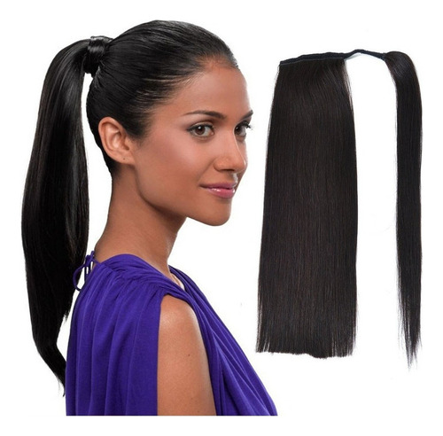 Cabello Humano Ponytail Nature, 35 Cm, 60 G, #1b Gift