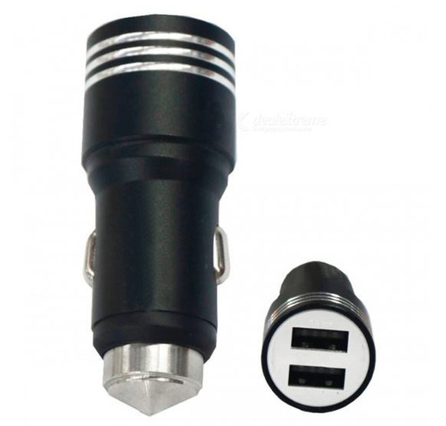 Cargador Doble Usb Y Encendedor 12/24v Negro Kube Kbch008b