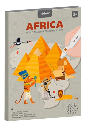 Juego Dibujo Poster Africa Para Colorear Educativo Mideer 