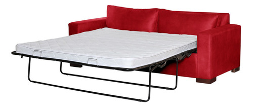 Sofa Cama Livorno 2pl Cuero Kentucky Rojo