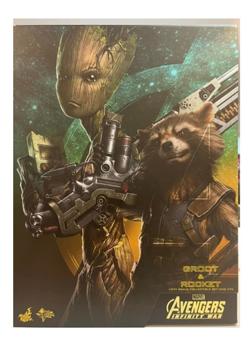 Imagen 2 de 2 de Hot Toys Groot And Rocket Set Avengers Impecable Fpx