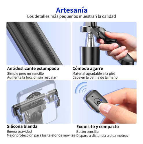 Tripode Camara Accesorios Para Camara Telefono Luces De 170cm Tripode Cenital Selfies Stick Remote F16 Con Soporte y Tornillo de 1/4" Adaptador