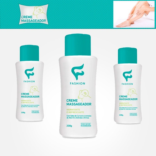 3 Creme Massageador Sarador Fashion Cosméticos 200g