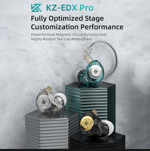 Fone Ouvido In-ear Kz Edx Pro Com Mic Plug 3.5mm Cristal