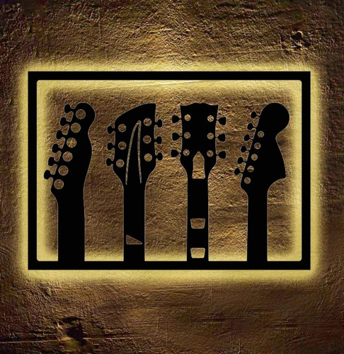 Cuadro Metallica - Luz Led Calida - 40x40 Cmts
