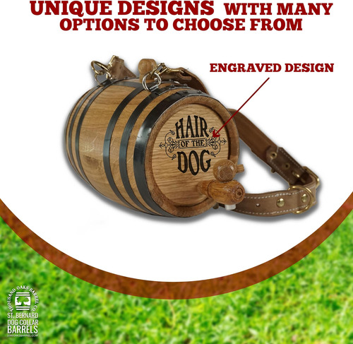 Collar De Barril De Whisky San Bernardo Para Perro, Pelo De