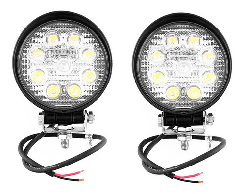 Par Faro Auxiliar Eversafe 9 Led 27w Off Road 4x4 Redondo