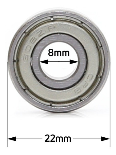 Kit 4 Micro Rolamento Blindado Em Aço 608 Z - 608z 7x8x22mm