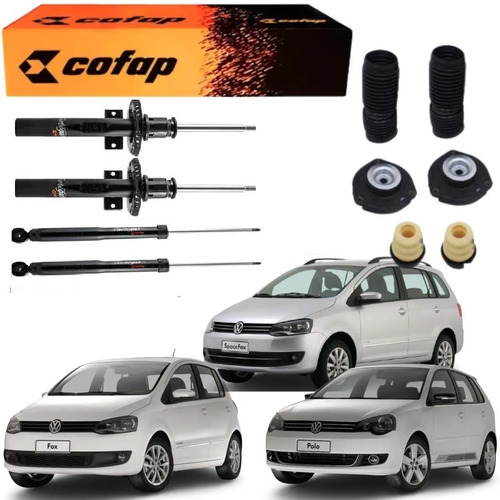 Kit 4 Amortecedor Cofap (diant+tras) + Kits Fox Polo 2002/..