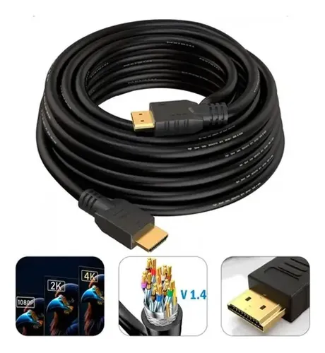 Cable Hdmi 15 Metros Full Hd Versión 1.4 Negro | Cuotas sin interés