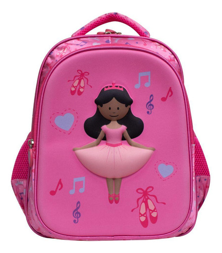 Mochila Infantil Bailarina 3d Yins - Modelo Boneca Negra