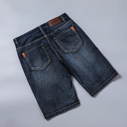 Jeans Cortos De Estilo Clásico Para Hombre, Informales, Elás