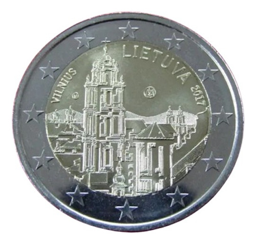 Lituania Moneda Bimetalica 2 Euros 2017 Unc Vilnius