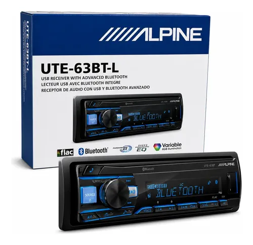 Autoestéreo Alpine Ute-63btl Bluetooth Usb Single Din Flac