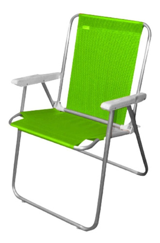 Imagen 2 de 7 de Reposera Aluminio Silla Alta Sillon 1 Posicion X 2 Unidades