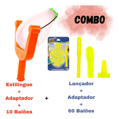 Verão Balões De Água Brilhantes Estilingue + 70 Bexigas