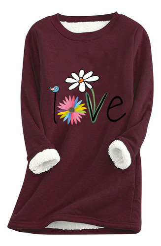 Sudadera Lana Para Mujer Dia San Valentin Sueter Estampado