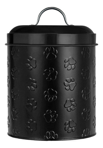 Amici Pet Puppy Paws - Recipiente De Metal Negro Para Alimen