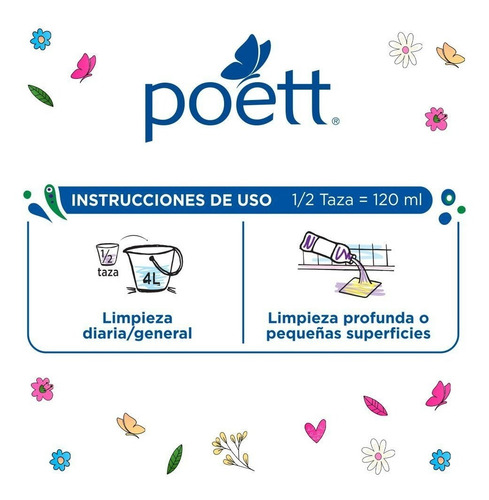 Limpiapisos Poett Alegra Tu Día 900 Ml Suavidad De Algodon