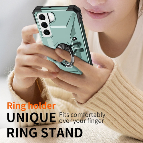 Capa De Celular Com Suporte De Anel Azul Para Samsung Galaxy