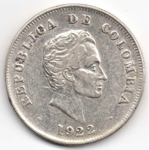 50 Centavos 1922 Tipo Bogotá Plata