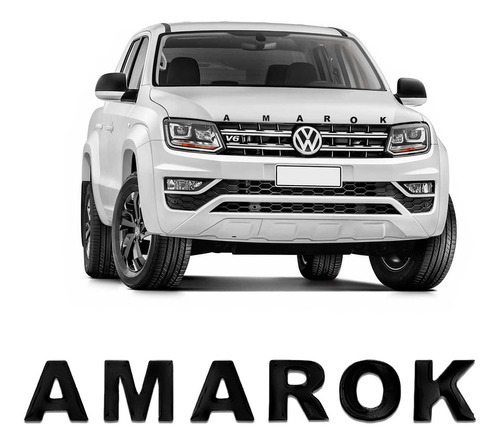 Adesivo Frontal Capo Amarok 2013 2014 2015 Preto Resinado