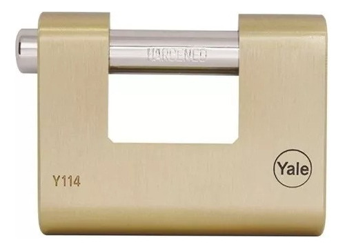 Candado Bronce Cortina Anticizalla 80mm Yale Max Seguridad Color Dorado