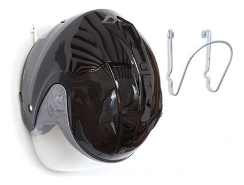 Soporte Casco Moto Negro - Colgador Organizador Multiusos